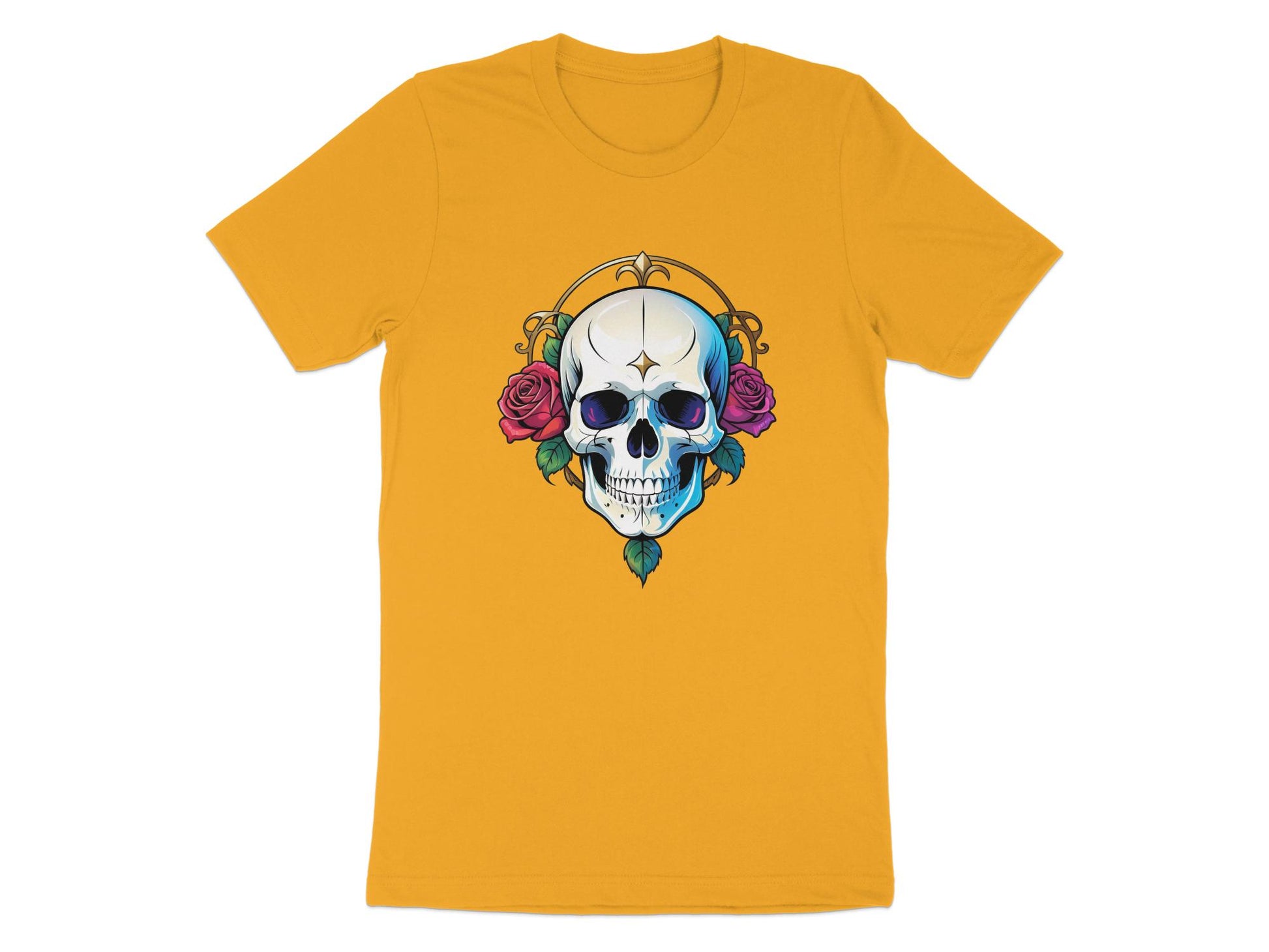 Skull and Roses Graphic T-Shirt, Unisex Goth Style Tee, Rocker Apparel, Edgy Fashion Statement Shirt, Unique Design T-Shirt - Premium  from STXL - Just $24.99! Shop now at STXL