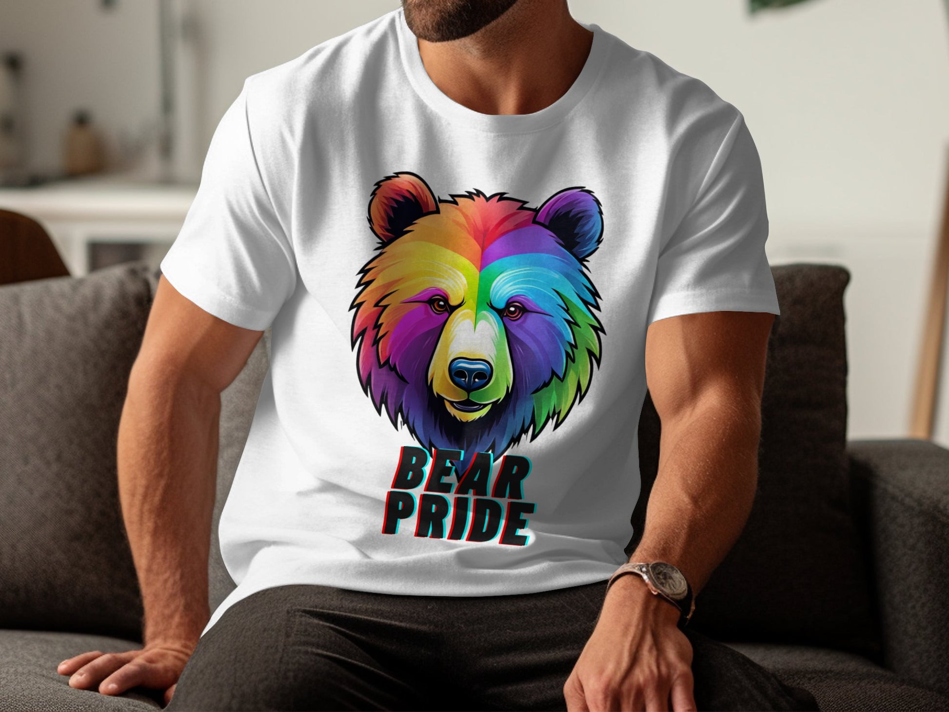 Rainbow Bear Pride T-Shirt, LGBT Bear Pride Tee, Colorful Bear Graphic Shirt, LGBTQ+ Pride Clothing, Unique Bear Design Top - Premium  from STXL - Just $24.99! Shop now at STXL