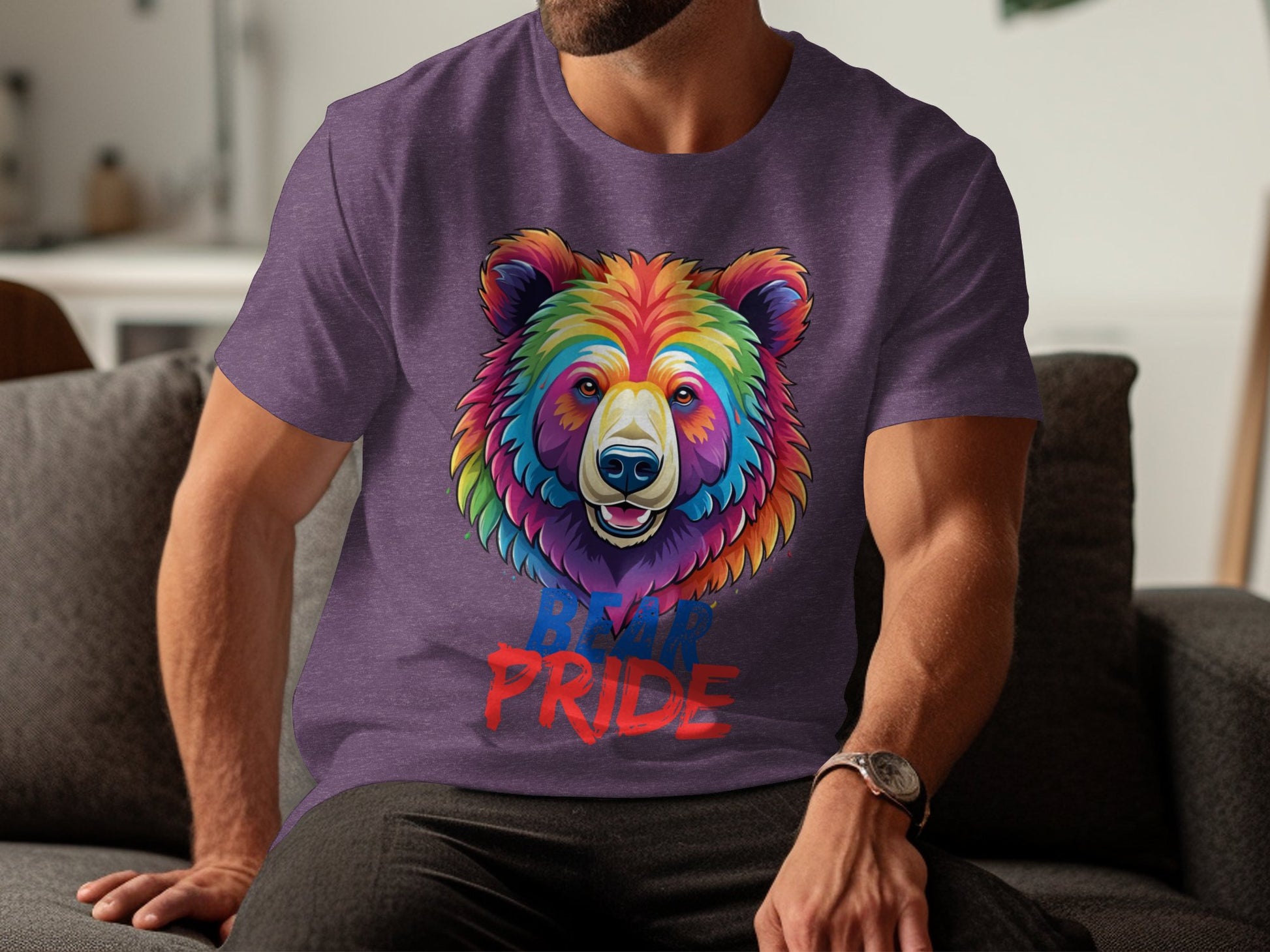 Colorful Bear Pride T-Shirt, LGBT Bear Pride Shirt, Rainbow Bear Design Tee, Gay Pride Apparel, LGBTQ+ Support Clothing - Premium  from STXL - Just $24.99! Shop now at STXL