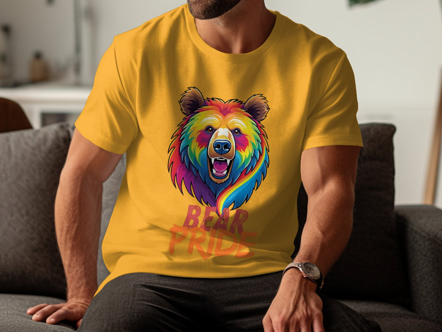 Colorful Bear Pride T-Shirt, LGBTQ+ Bear Community Apparel, Vibrant Pride Bear Tee, Rainbow Bear Pride Shirt, Gay Pride Clothing - Premium  from STXL - Just $24.99! Shop now at STXL