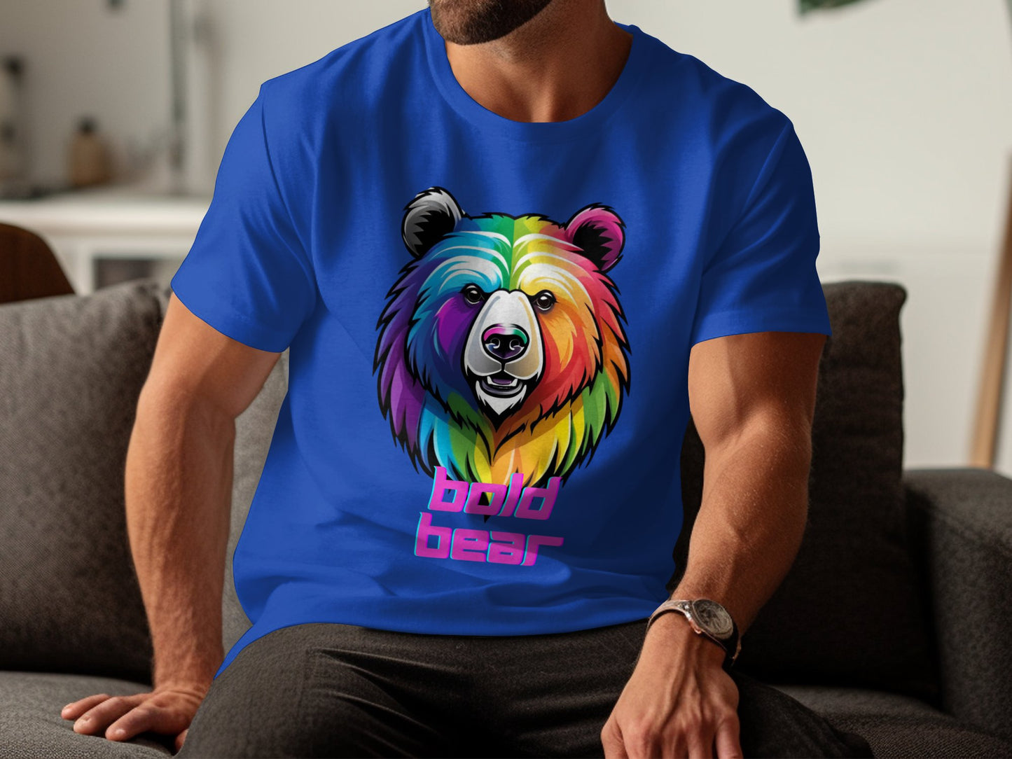 Bold Bear T-Shirt, Colorful Bear Graphic Tee, Rainbow Bear Design, Vibrant Animal Art Shirt, Unique Bear Print Tshirt - Premium  from STXL - Just $24.99! Shop now at STXL