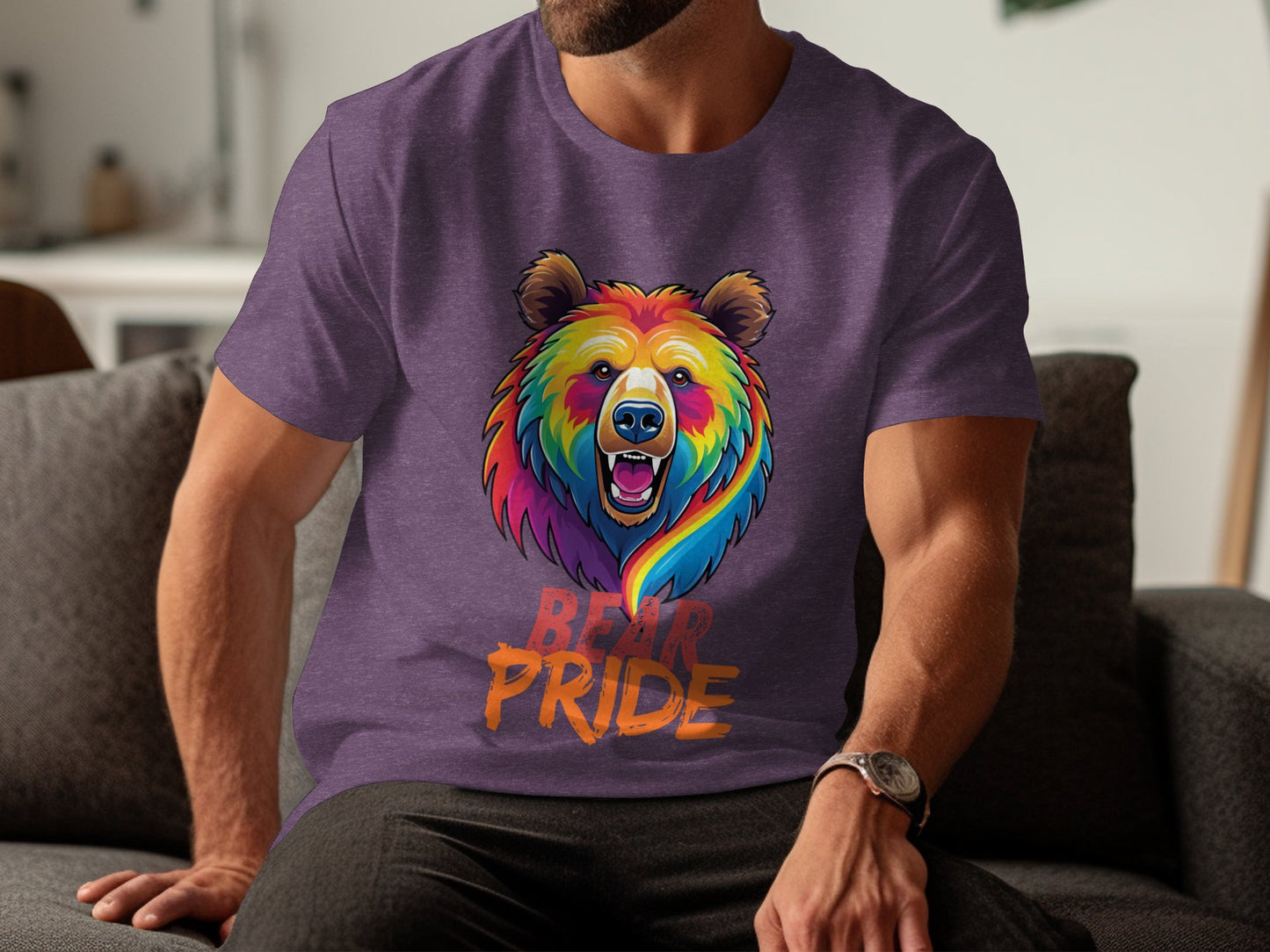 Colorful Bear Pride T-Shirt, LGBTQ+ Bear Community Apparel, Vibrant Pride Bear Tee, Rainbow Bear Pride Shirt, Gay Pride Clothing - Premium  from STXL - Just $24.99! Shop now at STXL