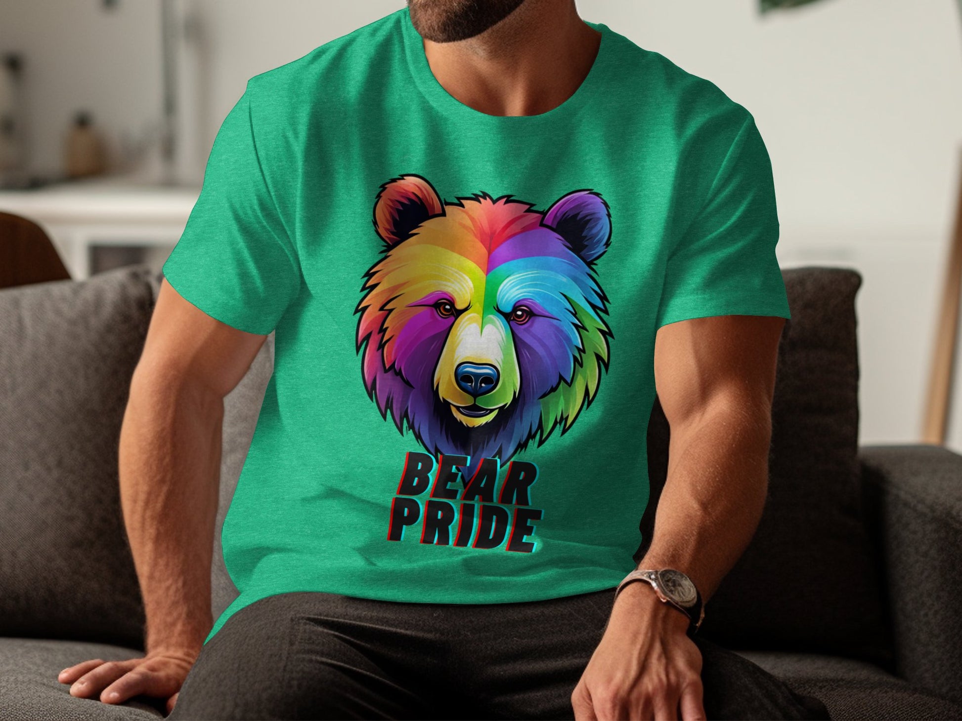 Rainbow Bear Pride T-Shirt, LGBT Bear Pride Tee, Colorful Bear Graphic Shirt, LGBTQ+ Pride Clothing, Unique Bear Design Top - Premium  from STXL - Just $24.99! Shop now at STXL