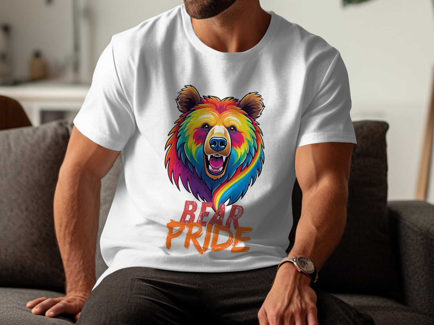 Colorful Bear Pride T-Shirt, LGBTQ+ Bear Community Apparel, Vibrant Pride Bear Tee, Rainbow Bear Pride Shirt, Gay Pride Clothing - Premium  from STXL - Just $24.99! Shop now at STXL