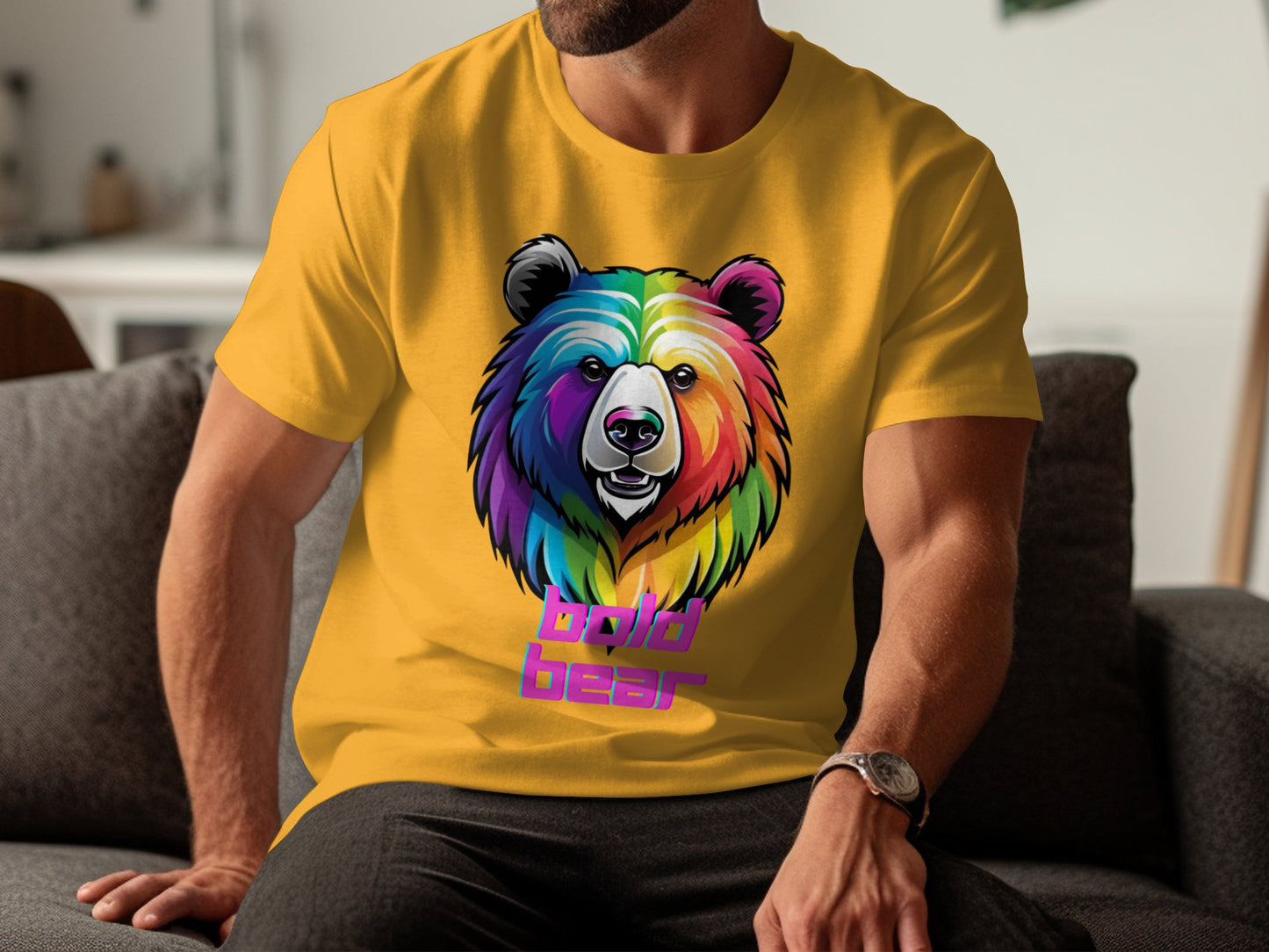 Bold Bear T-Shirt, Colorful Bear Graphic Tee, Rainbow Bear Design, Vibrant Animal Art Shirt, Unique Bear Print Tshirt - Premium  from STXL - Just $24.99! Shop now at STXL