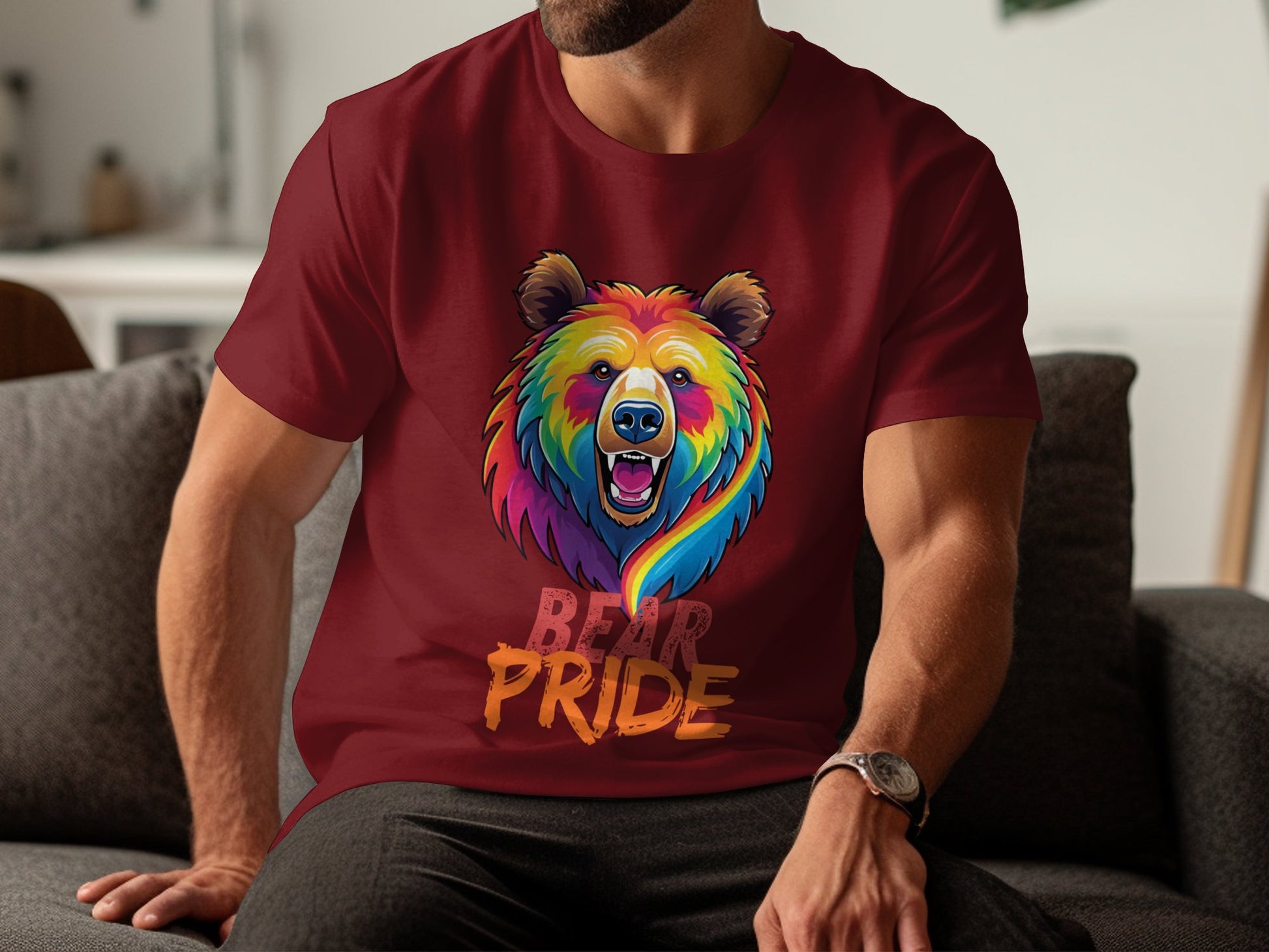 Colorful Bear Pride T-Shirt, LGBTQ+ Bear Community Apparel, Vibrant Pride Bear Tee, Rainbow Bear Pride Shirt, Gay Pride Clothing - Premium  from STXL - Just $24.99! Shop now at STXL