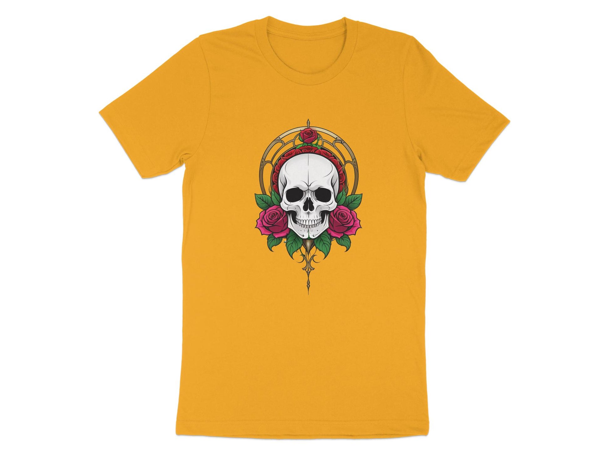 Skull and Roses Graphic T-Shirt, Unisex Designer Tee, Goth Inspired Fashion Top, Unique Print Shirt, Halloween Casual Wear - Premium  from STXL - Just $24.99! Shop now at STXL