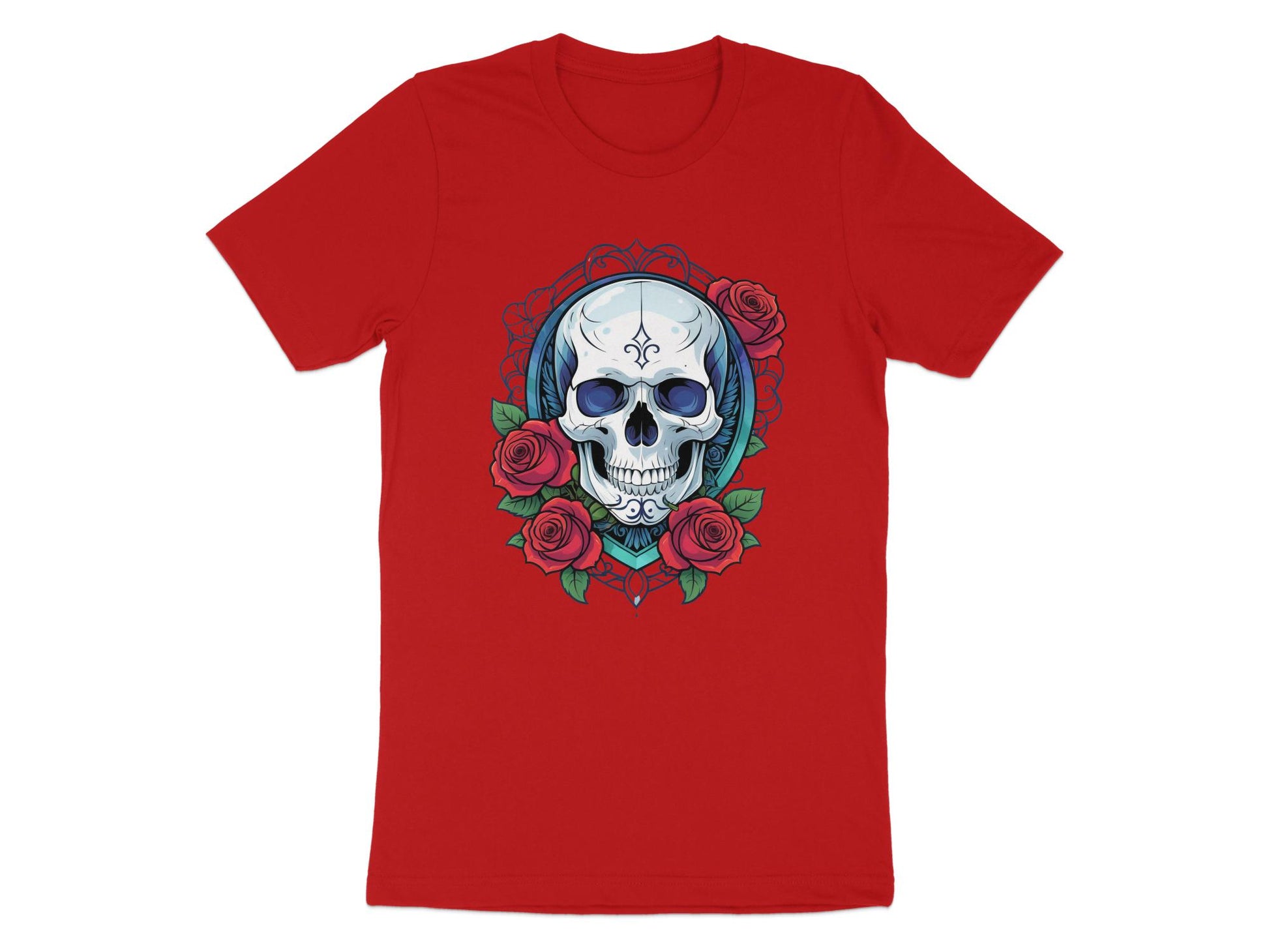 Skull and Roses Graphic Tee, Unisex T-Shirt, Edgy Streetwear, Gothic Fashion, Casual Rock Style Shirt, Alternative Clothing - Premium  from STXL - Just $24.99! Shop now at STXL