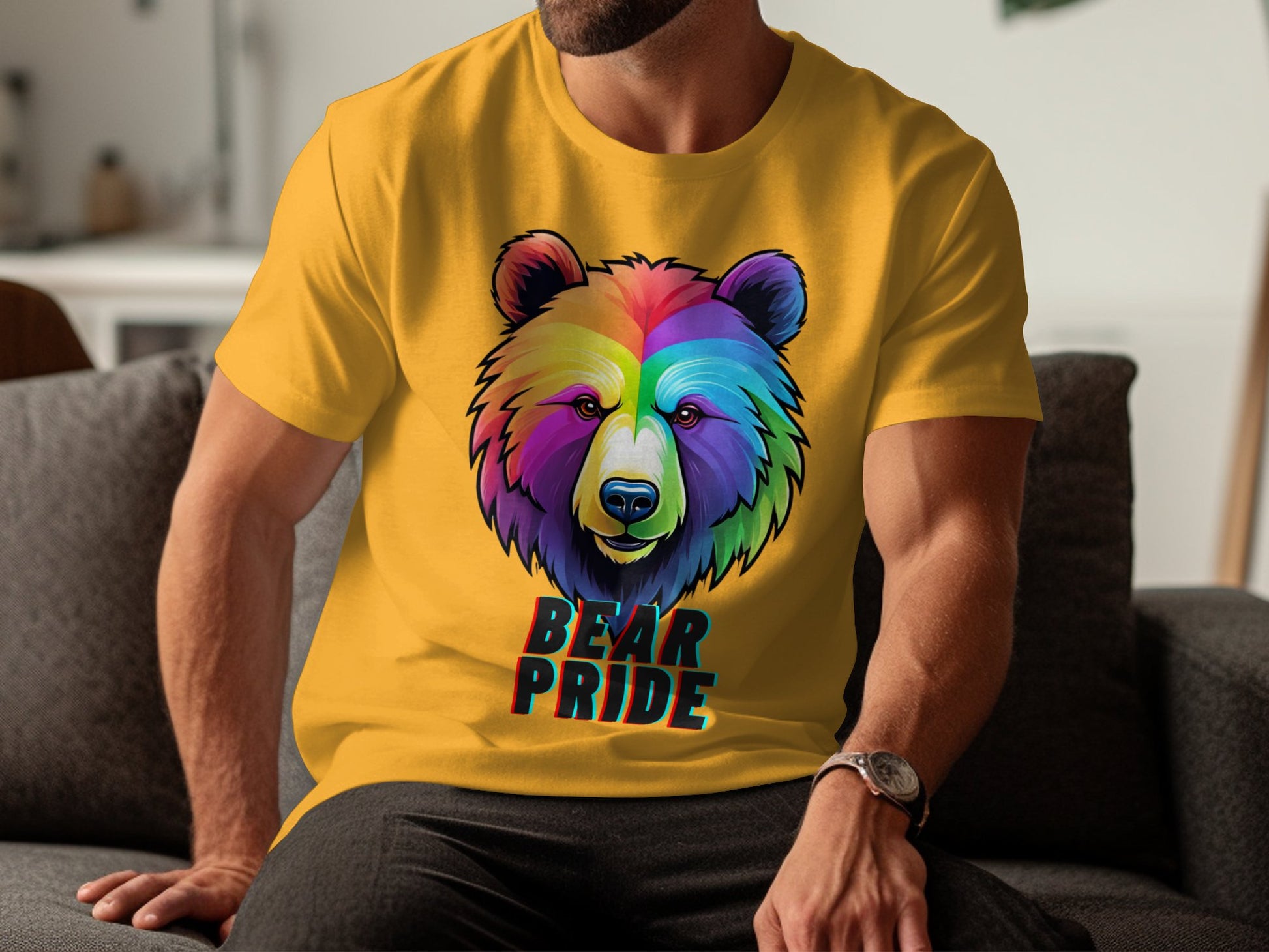 Rainbow Bear Pride T-Shirt, LGBT Bear Pride Tee, Colorful Bear Graphic Shirt, LGBTQ+ Pride Clothing, Unique Bear Design Top - Premium  from STXL - Just $24.99! Shop now at STXL