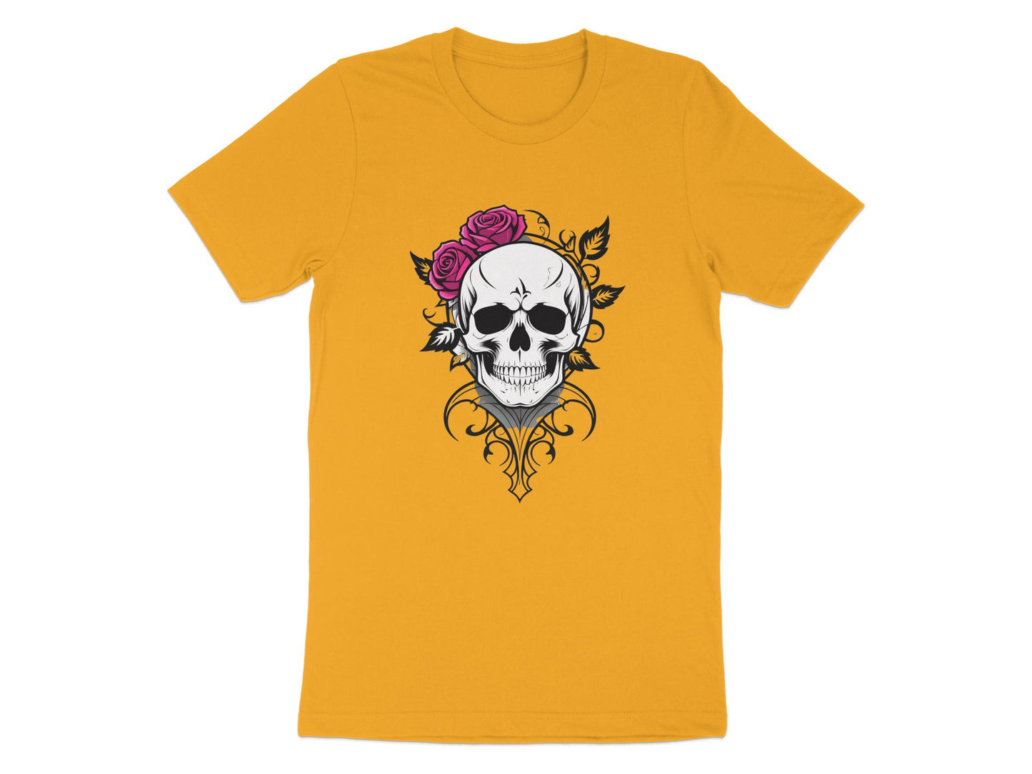 Skull and Roses Graphic T-Shirt, Unisex Gothic Clothing, Edgy Punk Rock Tee, Unique Artistic Design Shirt - Premium  from STXL - Just $24.99! Shop now at STXL