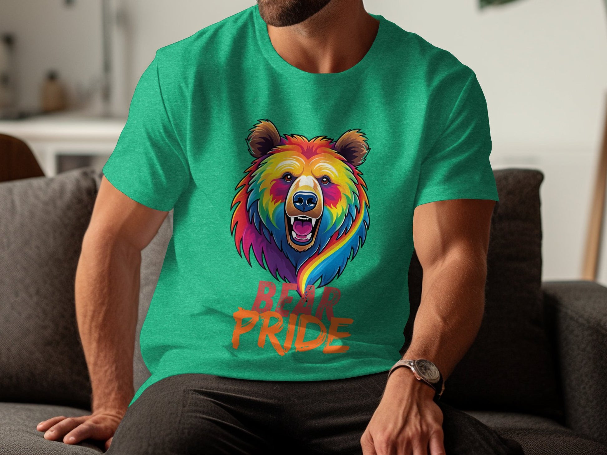 Colorful Bear Pride T-Shirt, LGBTQ+ Bear Community Apparel, Vibrant Pride Bear Tee, Rainbow Bear Pride Shirt, Gay Pride Clothing - Premium  from STXL - Just $24.99! Shop now at STXL