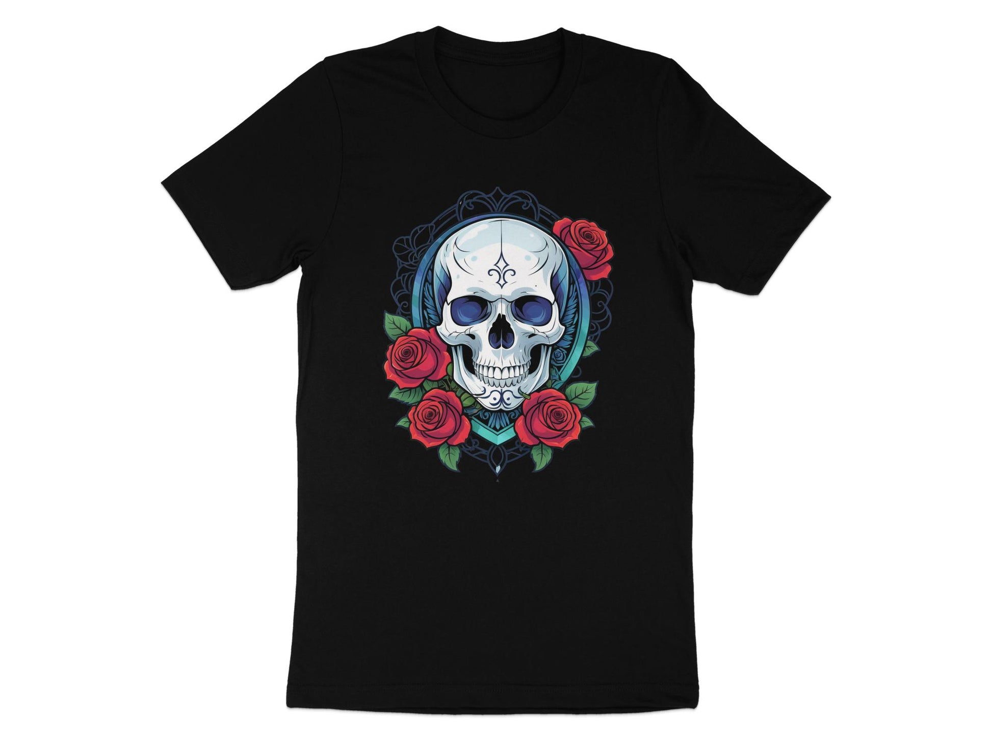 Skull and Roses Graphic Tee, Unisex T-Shirt, Edgy Streetwear, Gothic Fashion, Casual Rock Style Shirt, Alternative Clothing - Premium  from STXL - Just $24.99! Shop now at STXL