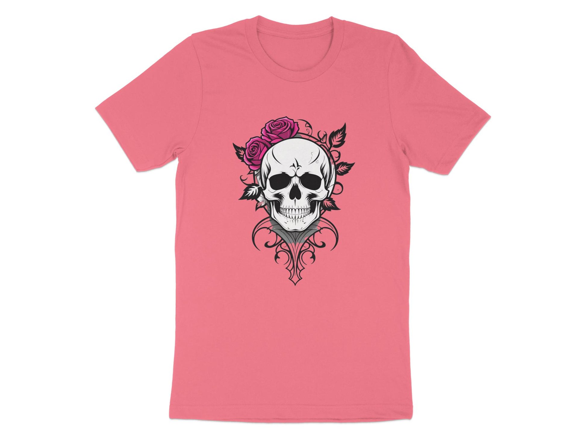 Skull and Roses Graphic T-Shirt, Unisex Gothic Clothing, Edgy Punk Rock Tee, Unique Artistic Design Shirt - Premium  from STXL - Just $24.99! Shop now at STXL