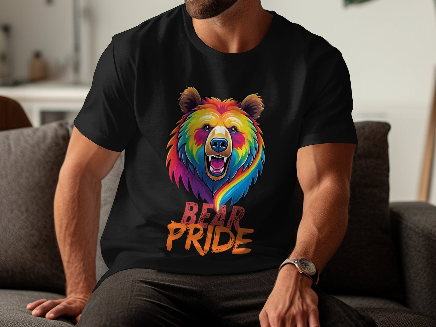 Colorful Bear Pride T-Shirt, LGBTQ+ Bear Community Apparel, Vibrant Pride Bear Tee, Rainbow Bear Pride Shirt, Gay Pride Clothing - Premium  from STXL - Just $24.99! Shop now at STXL