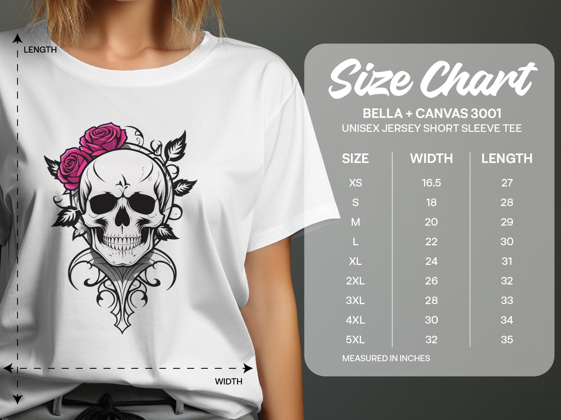 Skull and Roses Graphic T-Shirt, Unisex Gothic Clothing, Edgy Punk Rock Tee, Unique Artistic Design Shirt - Premium  from STXL - Just $24.99! Shop now at STXL