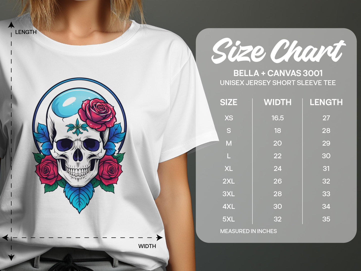 Skull and Roses Graphic T-shirt, Unisex Gothic Tee, Punk Rock Style Clothing, Edgy Fashion, Unique Gift Idea - Premium  from STXL - Just $24.99! Shop now at STXL