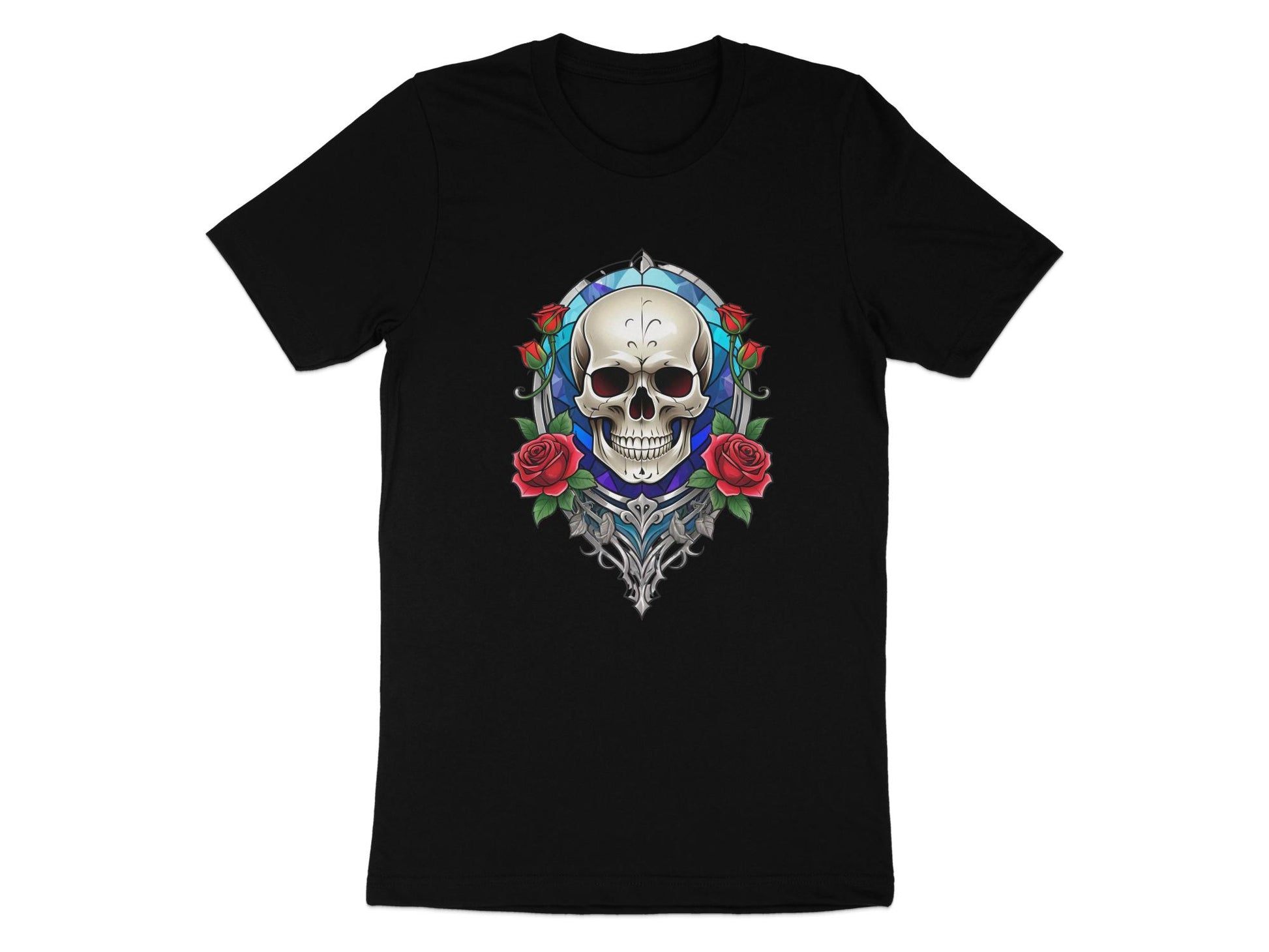 Skull and Roses Graphic T-Shirt, Unisex Goth Aesthetic Tee, Rock Style Clothing, Edgy Streetwear Shirt, Unique Artistic Design Top - Premium  from STXL - Just $24.99! Shop now at STXL