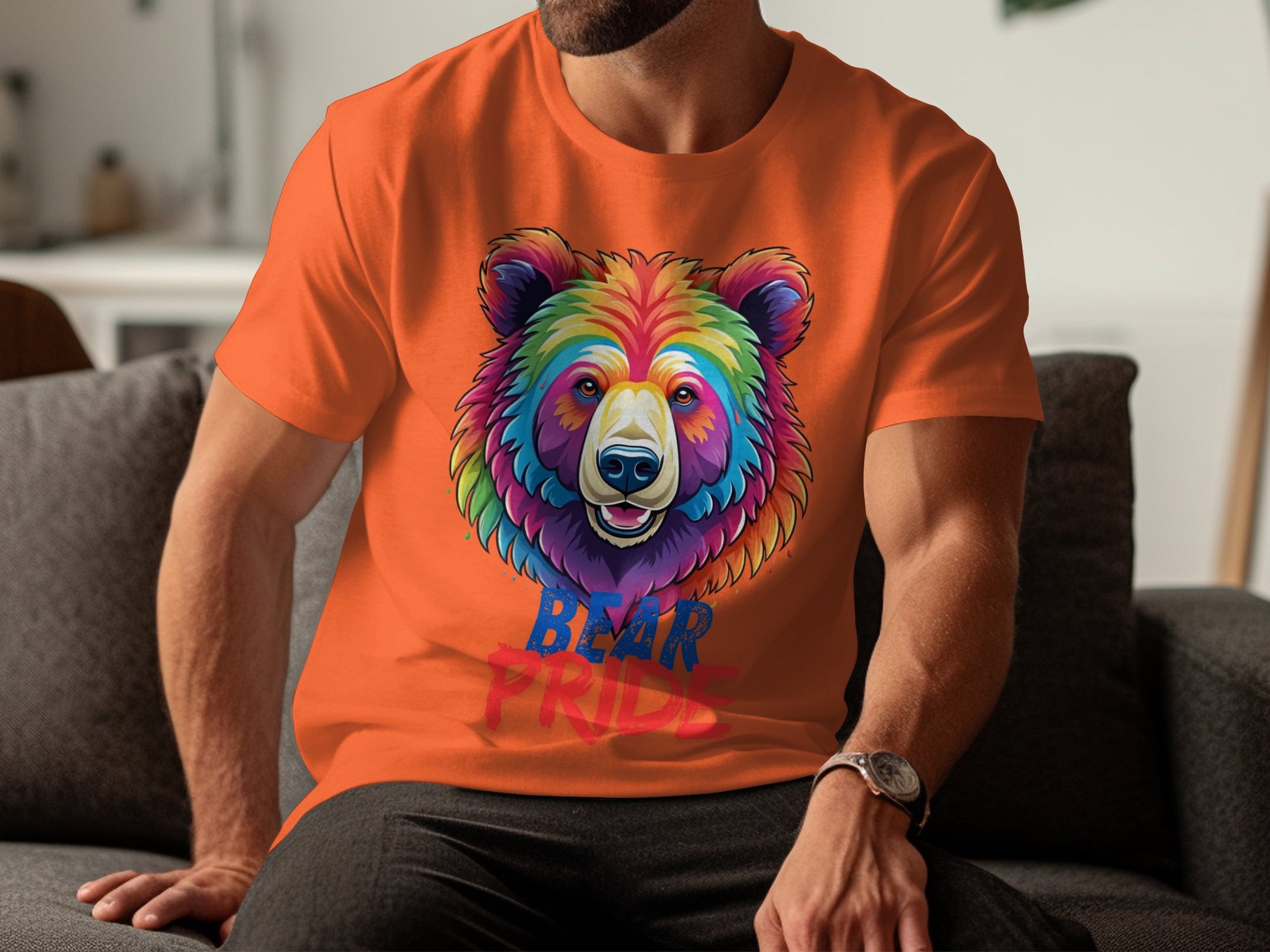 Colorful Bear Pride T-Shirt, LGBT Bear Pride Shirt, Rainbow Bear Design Tee, Gay Pride Apparel, LGBTQ+ Support Clothing - Premium  from STXL - Just $24.99! Shop now at STXL