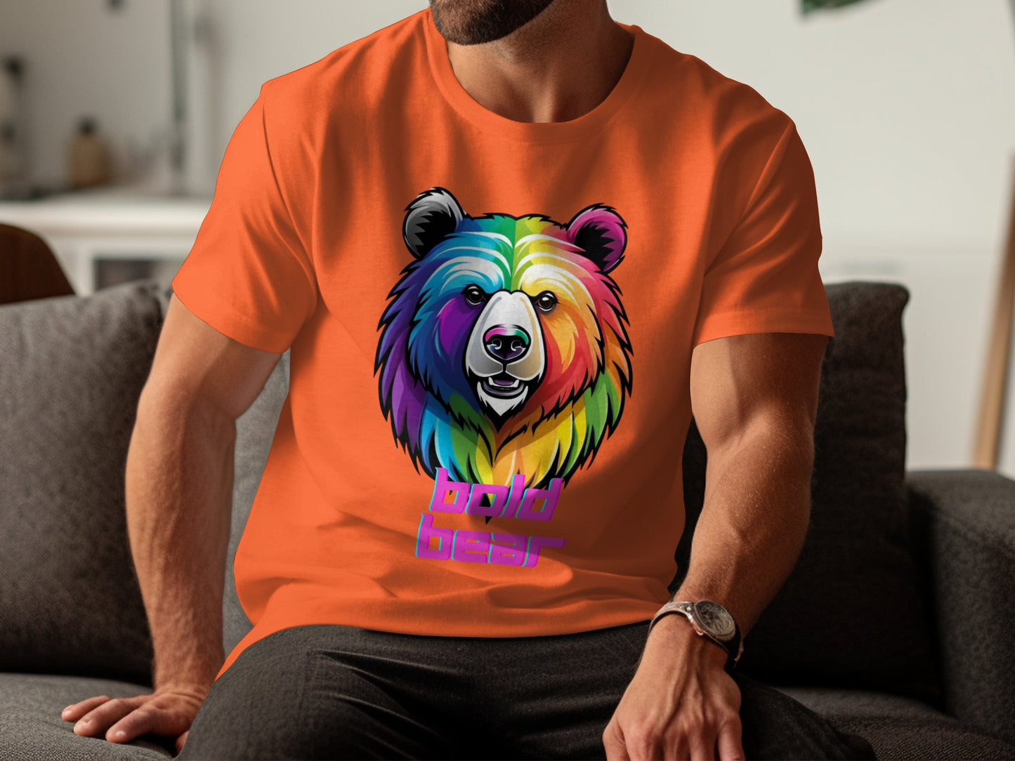 Bold Bear T-Shirt, Colorful Bear Graphic Tee, Rainbow Bear Design, Vibrant Animal Art Shirt, Unique Bear Print Tshirt - Premium  from STXL - Just $24.99! Shop now at STXL