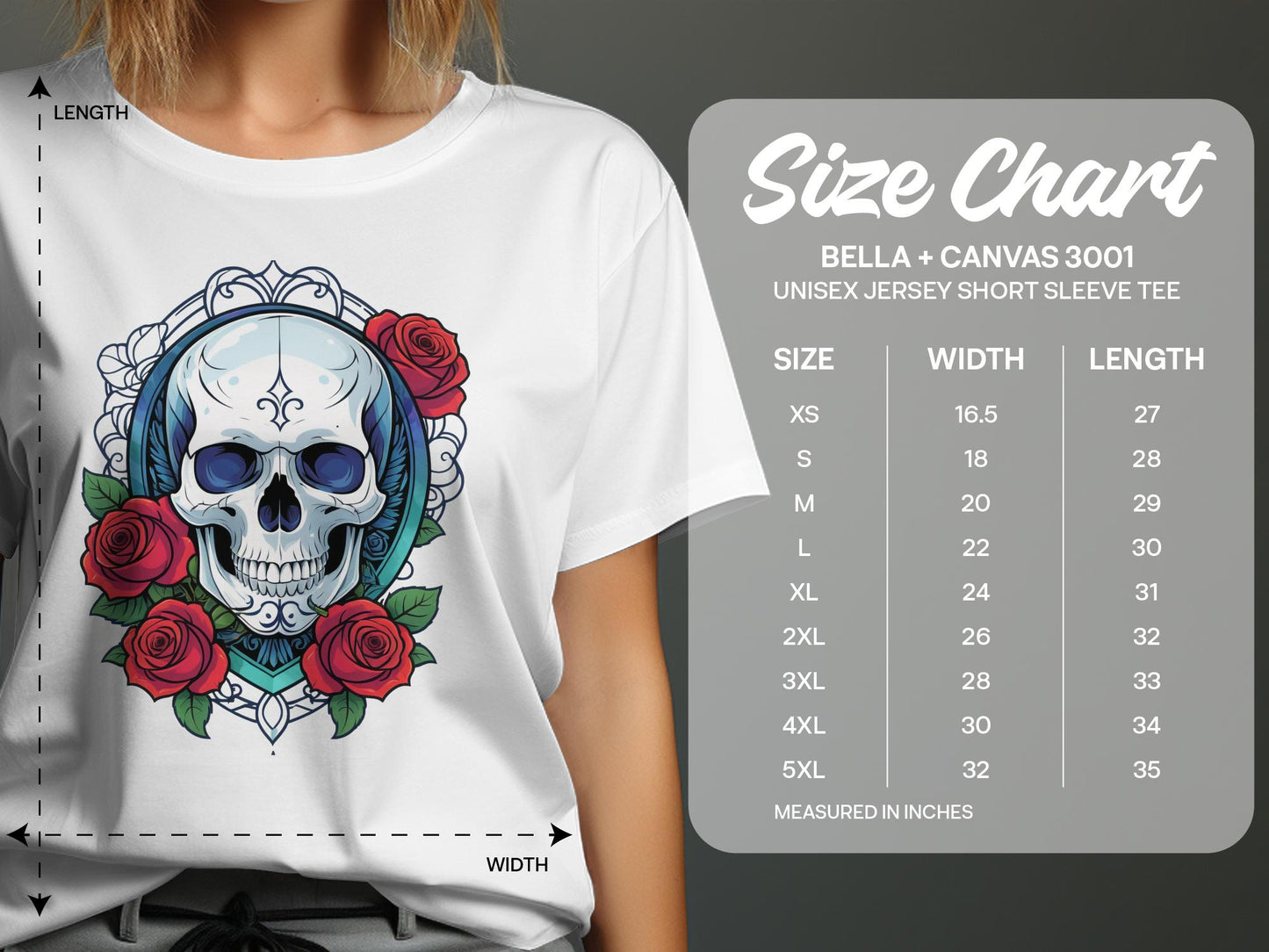 Skull and Roses Graphic Tee, Unisex T-Shirt, Edgy Streetwear, Gothic Fashion, Casual Rock Style Shirt, Alternative Clothing - Premium  from STXL - Just $24.99! Shop now at STXL