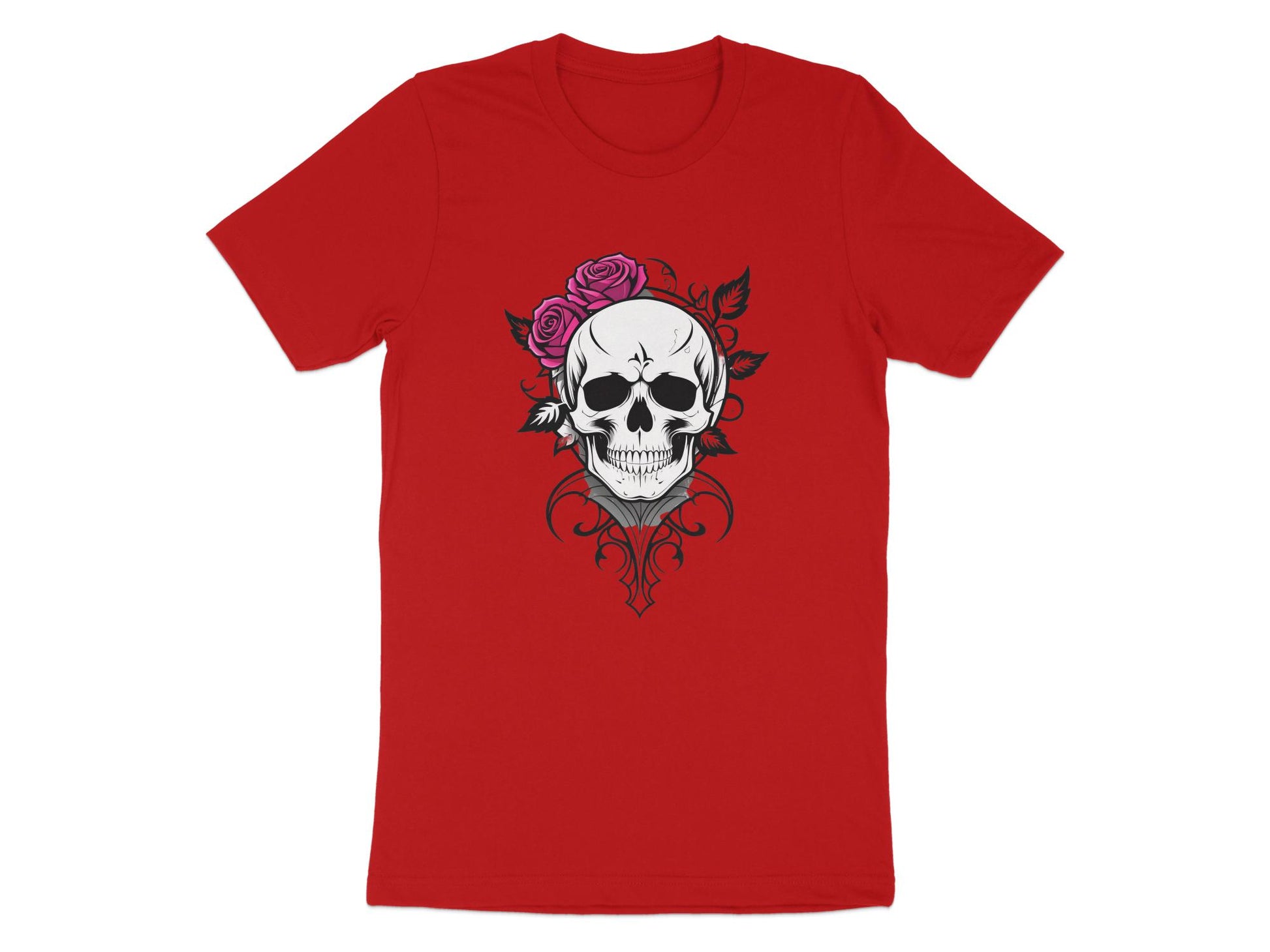 Skull and Roses Graphic T-Shirt, Unisex Gothic Clothing, Edgy Punk Rock Tee, Unique Artistic Design Shirt - Premium  from STXL - Just $24.99! Shop now at STXL