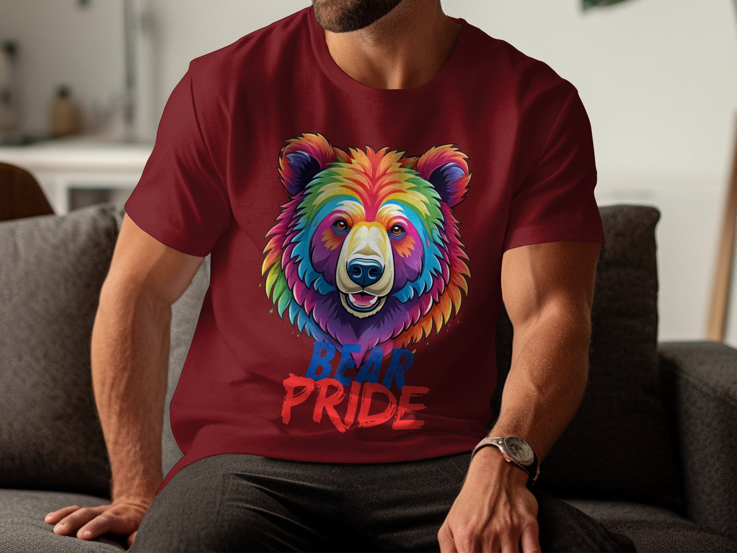 Colorful Bear Pride T-Shirt, LGBT Bear Pride Shirt, Rainbow Bear Design Tee, Gay Pride Apparel, LGBTQ+ Support Clothing - Premium  from STXL - Just $24.99! Shop now at STXL