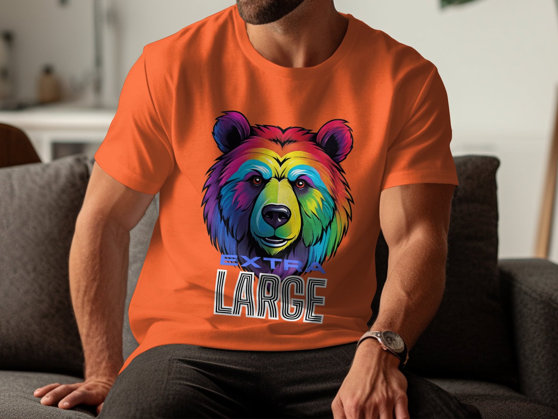 Colorful Bear Graphic T-Shirt, Extra Large Bear Art Tee, Rainbow Bear Shirt, Unique Animal T-Shirt, Vibrant Bear Design Top - Premium  from STXL - Just $24.99! Shop now at STXL