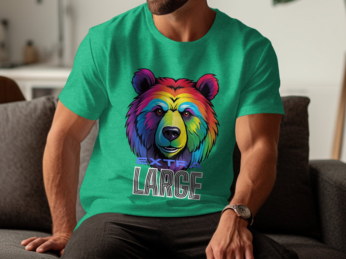 Colorful Bear Graphic T-Shirt, Extra Large Bear Art Tee, Rainbow Bear Shirt, Unique Animal T-Shirt, Vibrant Bear Design Top - Premium  from STXL - Just $24.99! Shop now at STXL