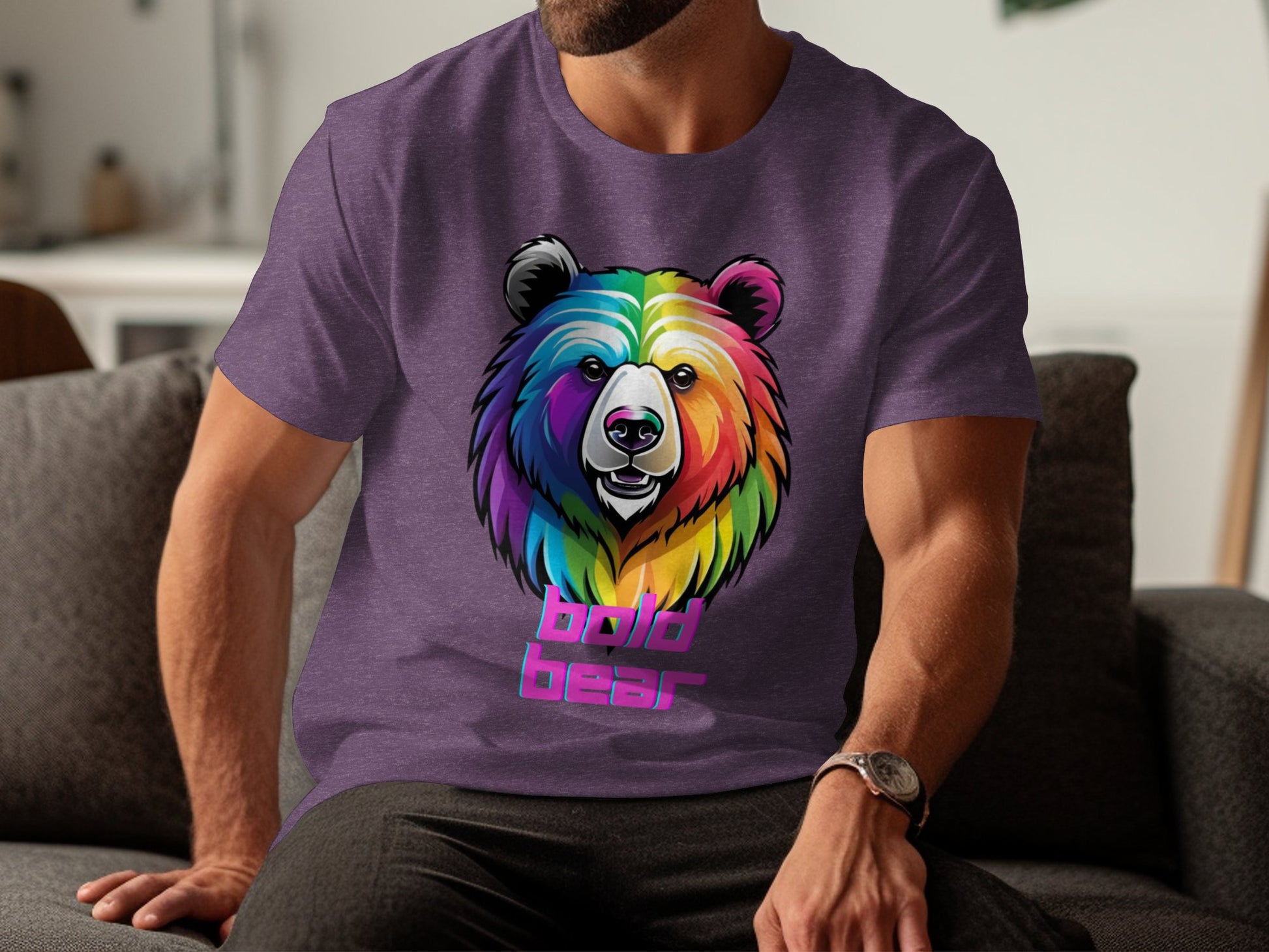 Bold Bear T-Shirt, Colorful Bear Graphic Tee, Rainbow Bear Design, Vibrant Animal Art Shirt, Unique Bear Print Tshirt - Premium  from STXL - Just $24.99! Shop now at STXL