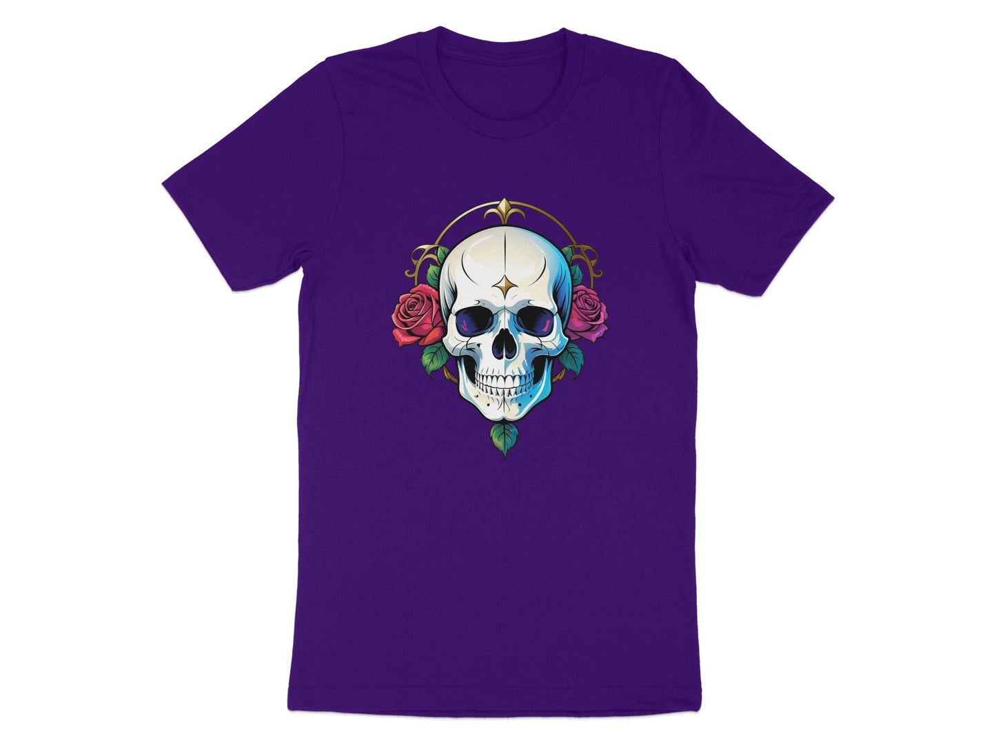 Skull and Roses Graphic T-Shirt, Unisex Goth Style Tee, Rocker Apparel, Edgy Fashion Statement Shirt, Unique Design T-Shirt - Premium  from STXL - Just $24.99! Shop now at STXL