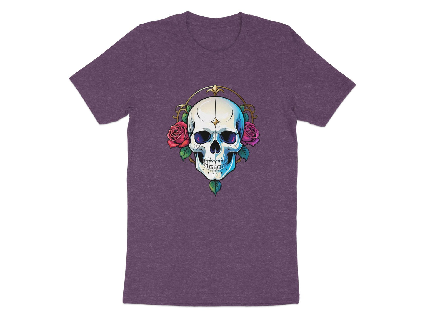 Skull and Roses Graphic T-Shirt, Unisex Goth Style Tee, Rocker Apparel, Edgy Fashion Statement Shirt, Unique Design T-Shirt - Premium  from STXL - Just $24.99! Shop now at STXL